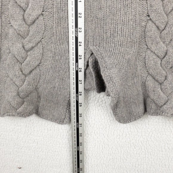 Kenar Cable Knit Sweater Womens Extra Large Gray Lambswool Long Button Up - Picture 6 of 8